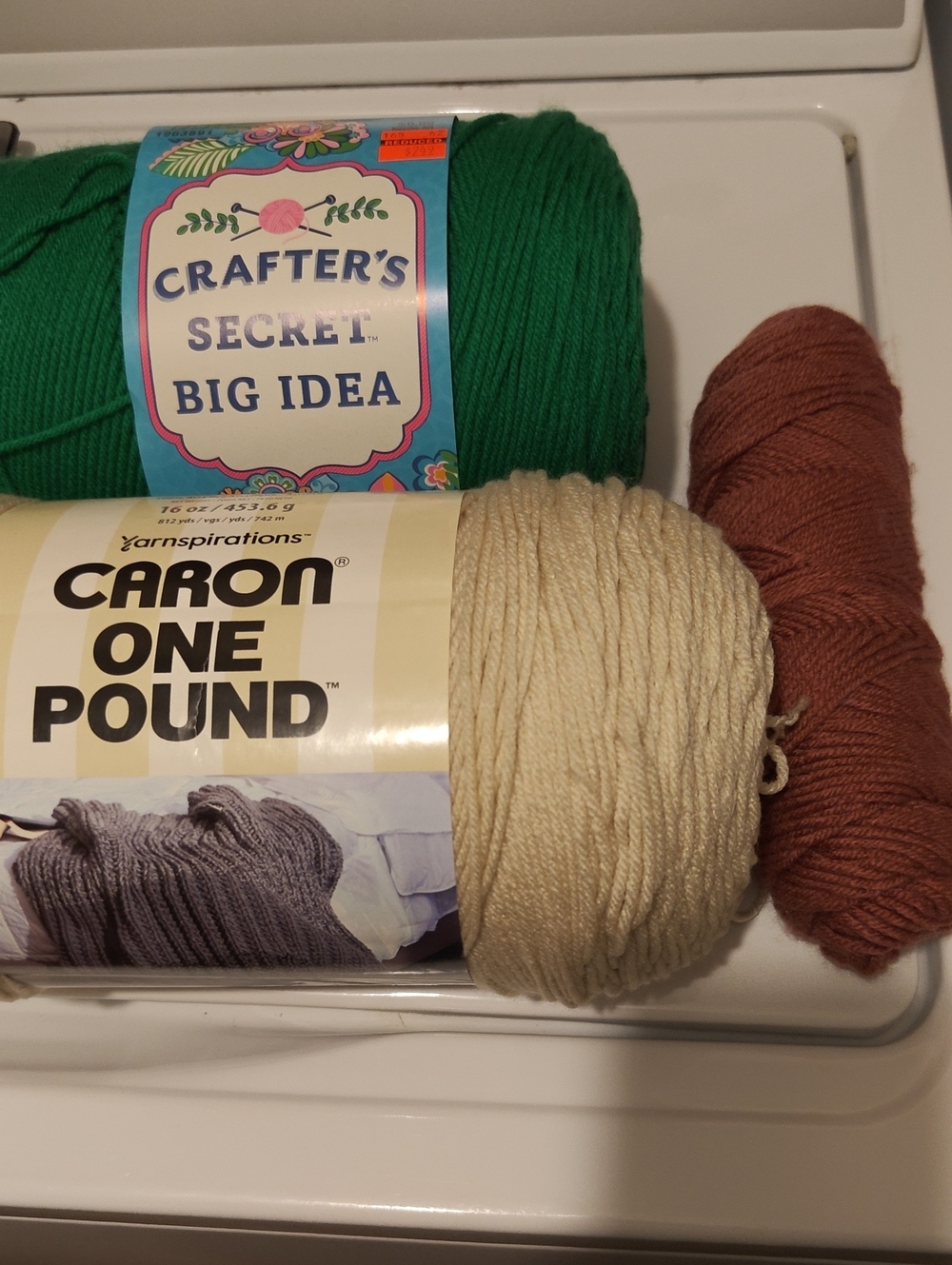 Carbon Yarn Bundle in Green, Cream & Rust